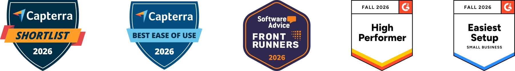 HR software badges and awards from trusted industry platforms
